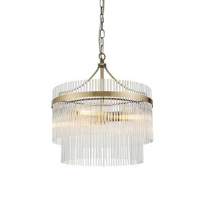 Lustră suspendată Endon Marietta 99167 alamă antică 3xE14 baghete de sticlă Ø40 cm small 0