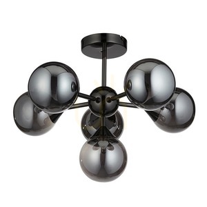 Lampa de tavan Endon Oscar neagră 6x G9 din oțel și sticlă 1 Lampa de tavan Endon Oscar neagră 6x G9 din oțel și sticlă small 1