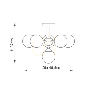 Lampa de tavan Endon Oscar neagră 6x G9 din oțel și sticlă 2 Lampa de tavan Endon Oscar neagră 6x G9 din oțel și sticlă small 2