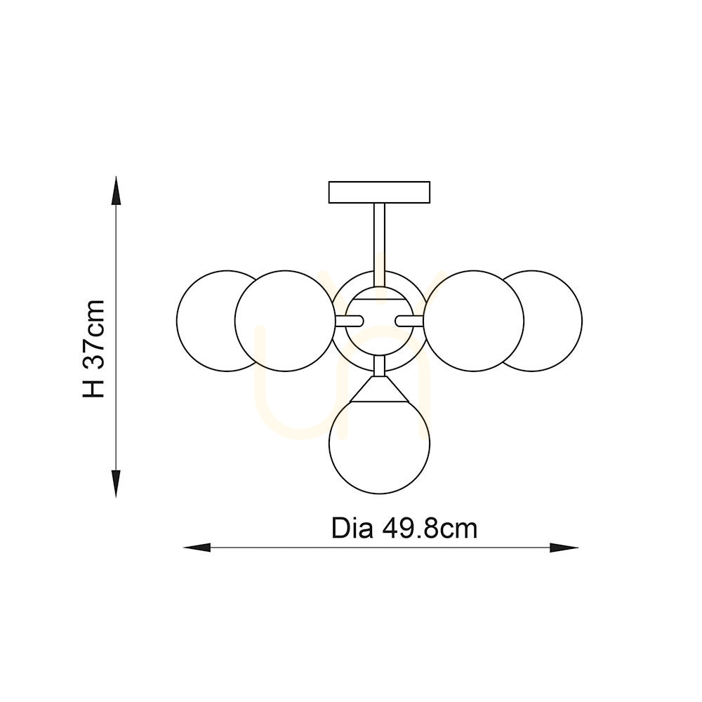 previzualizare Lampa de tavan Endon Oscar neagră 6x G9 din oțel și sticlă Lampa de tavan Endon Oscar neagră 6x G9 din oțel și sticlă
