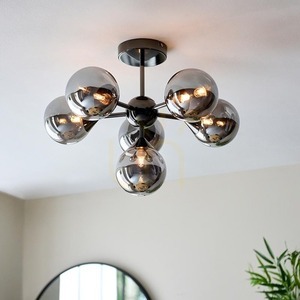 Lampa de tavan Endon Oscar neagră 6x G9 din oțel și sticlă 3 Lampa de tavan Endon Oscar neagră 6x G9 din oțel și sticlă small 3