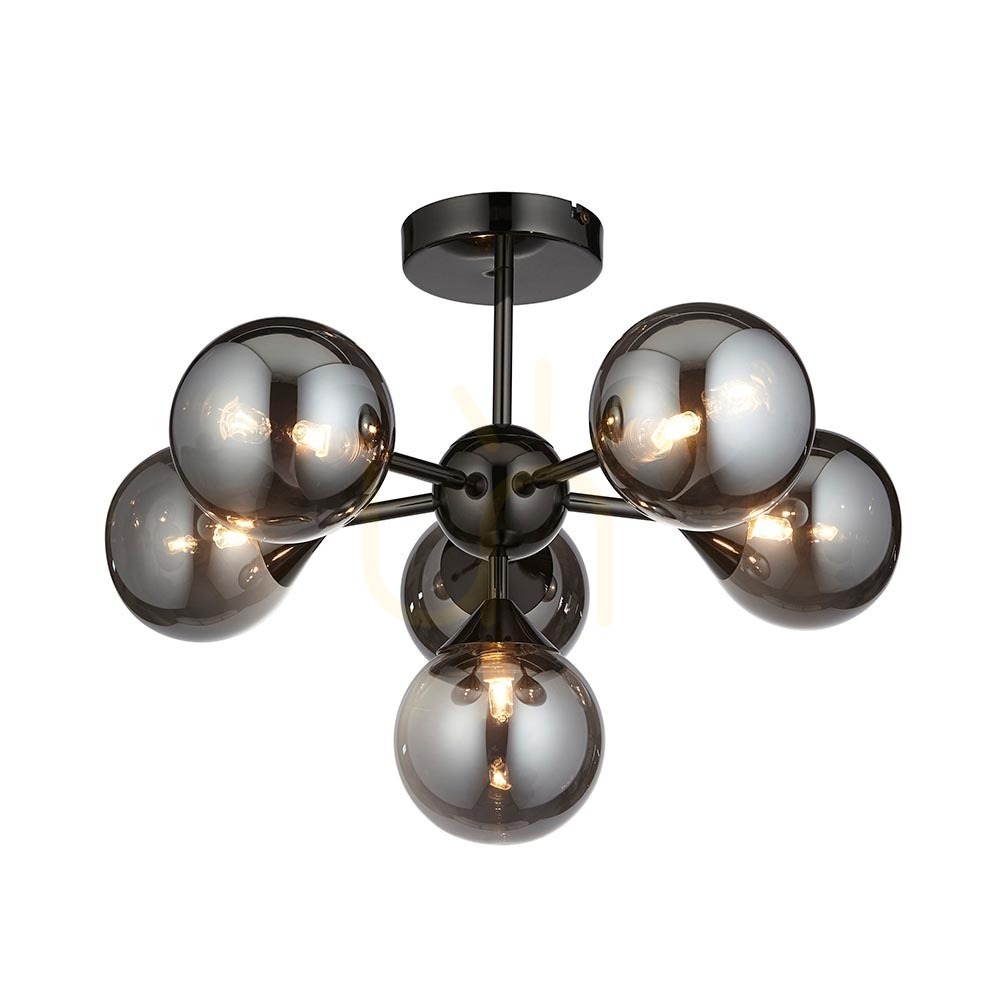 Verifica Lampa de tavan Endon Oscar neagră 6x G9 din oțel și sticlă Lampa de tavan Endon Oscar neagră 6x G9 din oțel și sticlă