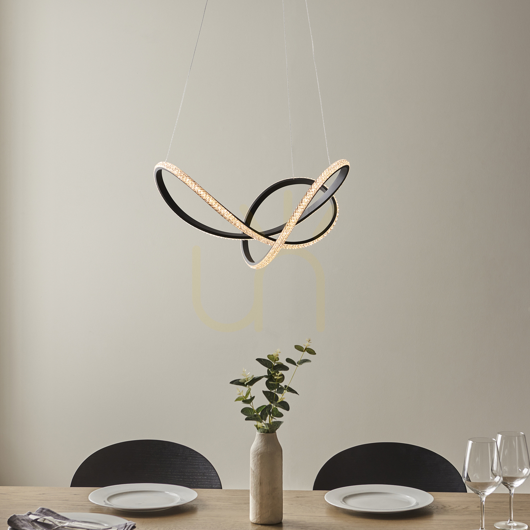 Verifica Pendant lumini Endon Francisca negru LED dimmabil 55 cm aluminiu acril Pendant lumini Endon Francisca negru LED dimmabil 55 cm aluminiu acril