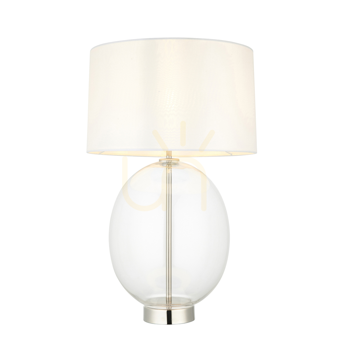 Verifica Lampă de masă Endon Kelda Oval argintie textilă E27 57,8 cm Lampă de masă Endon Kelda Oval argintie textilă E27 57,8 cm