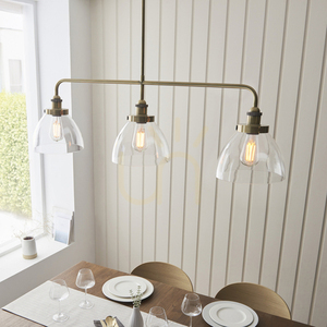 Pendul Endon Hansen Brass 3xE27 alamă sticlă reglabil dimabil small 4