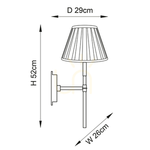 Lampă de perete Endon Rennes Carla alamă cremă E14 dimabilă 52 cm small 1