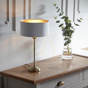 Lampă de masă Endon Highclere, alamă antică, alb vintage, E14, 44,7 cm small 3