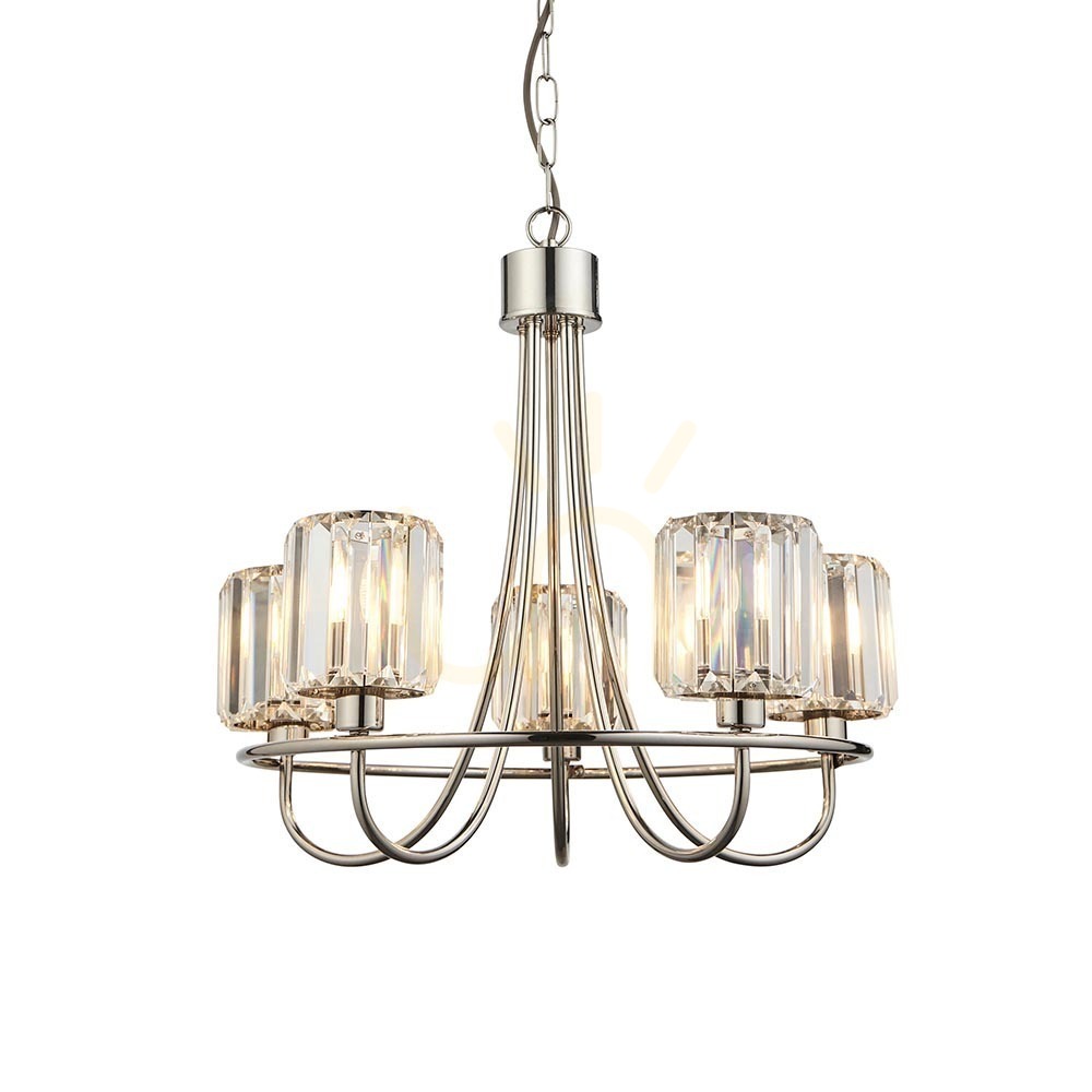 Verifica Pendul Endon Berenice argintiu 5 lumini E14 sticlă oțel 51 cm Pendul Endon Berenice argintiu 5 lumini E14 sticlă oțel 51 cm