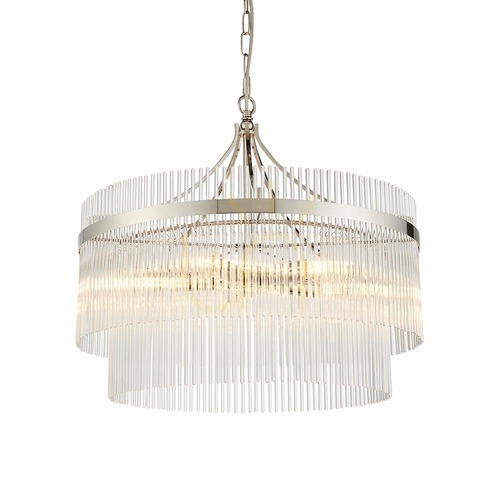 Verifica Pendul Endon Marietta Silver 5xE14 Metal Sticlă Dimmabil Ø50 cm