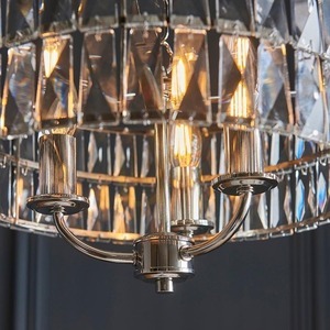 Lampă suspendată Endon Clifton 104466, nichel lucios, sticlă fațetată, 3×E14 max 6 W, Ø38,5 cm small 8