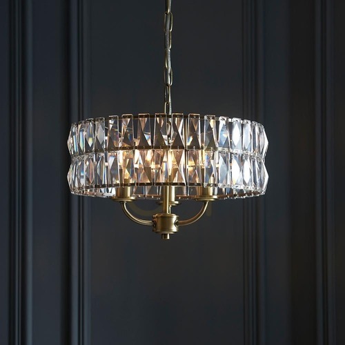 Verifica Pendul Endon Clifton Brass 3xE14 Alamă Oțel Sticlă Dimmabil