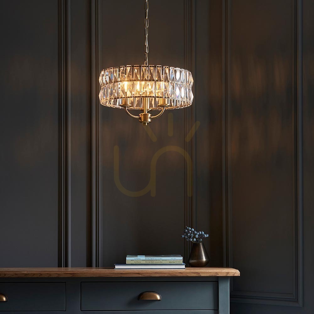Spectacol Pendul Endon Clifton Brass 3xE14 Alamă Oțel Sticlă Dimmabil Pendul Endon Clifton Brass 3xE14 Alamă Oțel Sticlă Dimmabil