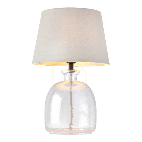 Verifica Lampă de masă Endon Lyra Cici gri sticlă textil oțel 42,8 cm E14