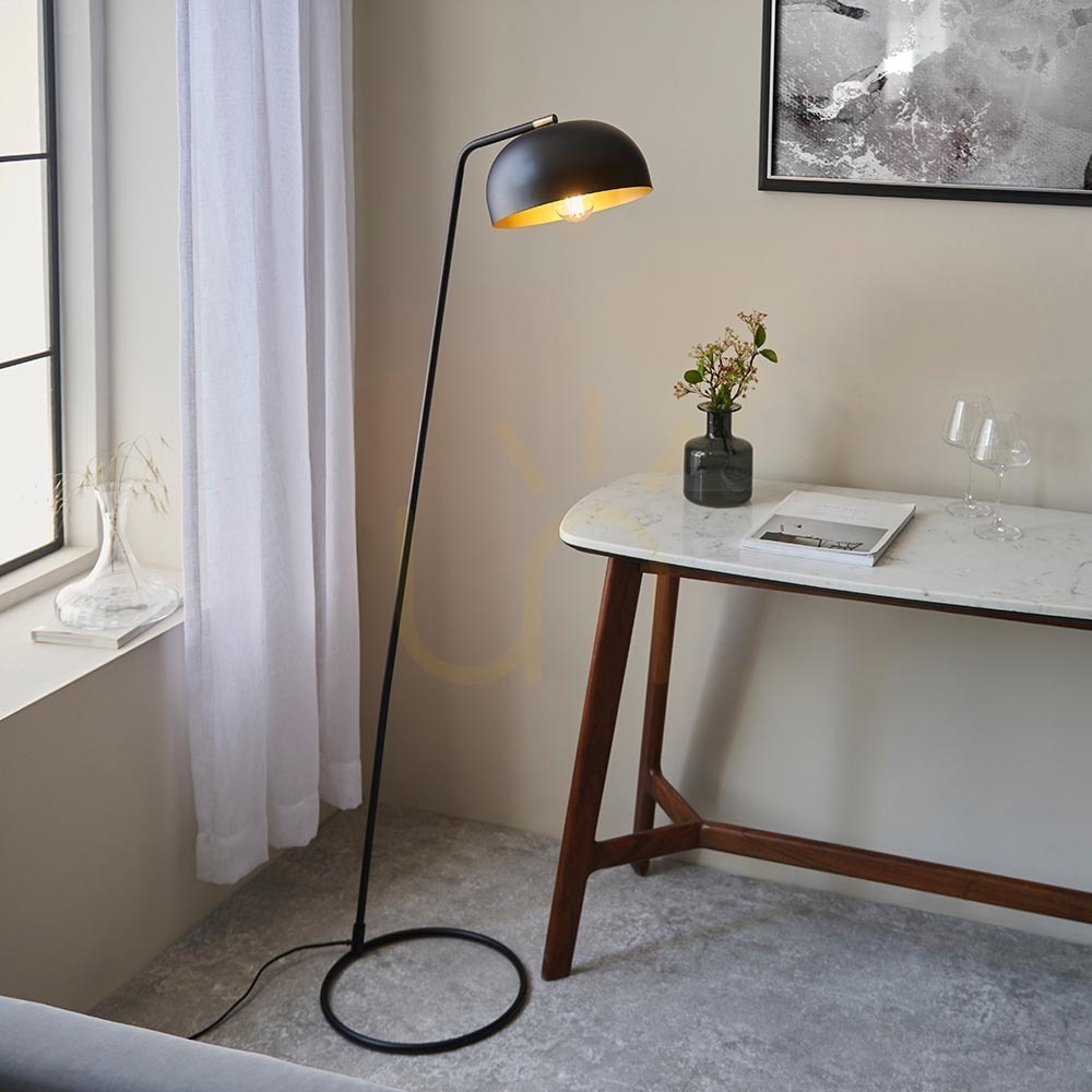Spectacol Lampă de podea Endon Brair alamă, oțel, E27, 145,8 cm Lampă de podea Endon Brair alamă, oțel, E27, 145,8 cm