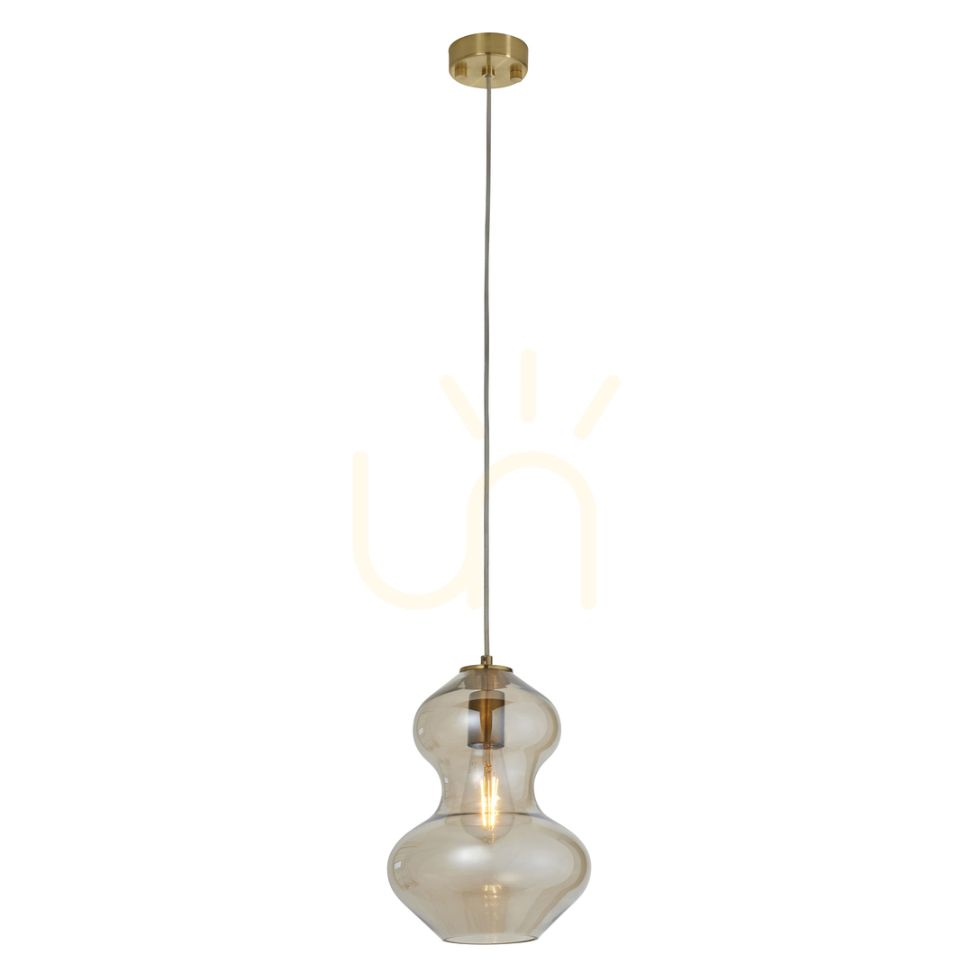 Vedere Lampă pendant Endon Kelda alamă sticlă E27 reglabilă 50-155 cm Lampă pendant Endon Kelda alamă sticlă E27 reglabilă 50-155 cm