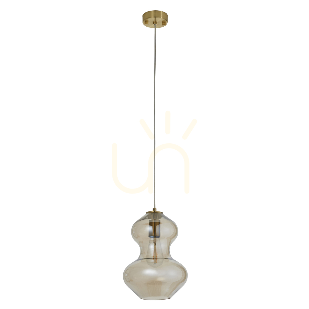 Spectacol Lampă pendant Endon Kelda alamă sticlă E27 reglabilă 50-155 cm Lampă pendant Endon Kelda alamă sticlă E27 reglabilă 50-155 cm