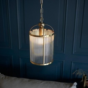 Lampa suspendată Endon Lambeth alamă cu sticlă nervurată E27 D20 cm small 5