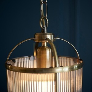 Lampa suspendată Endon Lambeth alamă cu sticlă nervurată E27 D20 cm small 6
