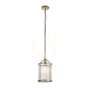 Lampa suspendată Endon Lambeth alamă cu sticlă nervurată E27 D20 cm small 8