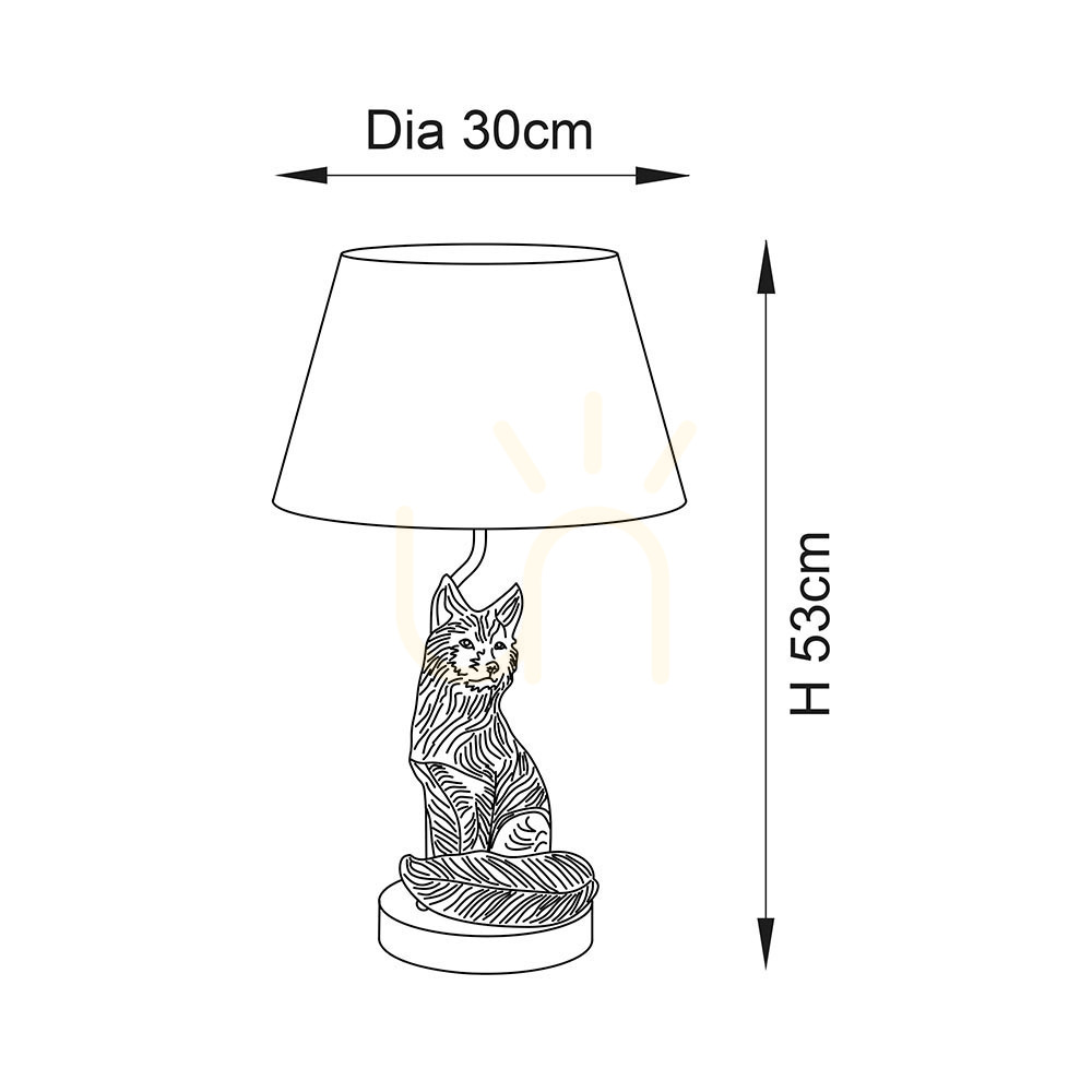 previzualizare Lampă de masă Endon Fox neagră, abajur textil, E14, 53 cm Lampă de masă Endon Fox neagră, abajur textil, E14, 53 cm