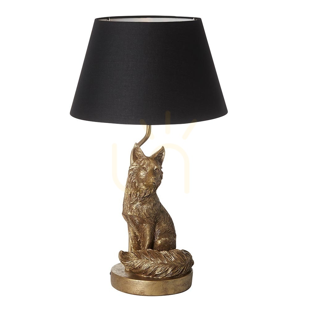 Spectacol Lampă de masă Endon Fox neagră, abajur textil, E14, 53 cm Lampă de masă Endon Fox neagră, abajur textil, E14, 53 cm