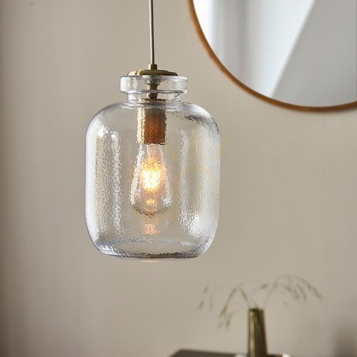Verifica Pendul Endon Lyra Brass 20 cm Sticlă Alamă E27 Dimmable