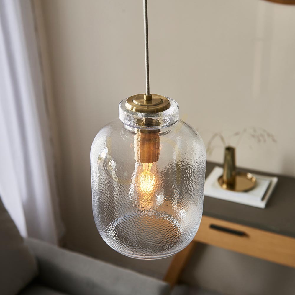 Vedere Pendul Endon Lyra Brass 20 cm Sticlă Alamă E27 Dimmable Pendul Endon Lyra Brass 20 cm Sticlă Alamă E27 Dimmable