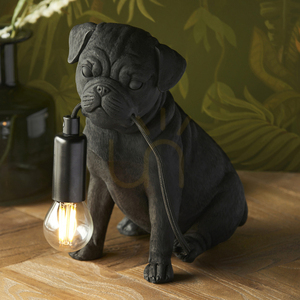 Lampă de masă Endon Pug Puppy neagră din rășină și oțel, soclu E14 small 2