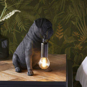 Lampă de masă Endon Pug Puppy neagră din rășină și oțel, soclu E14 small 4