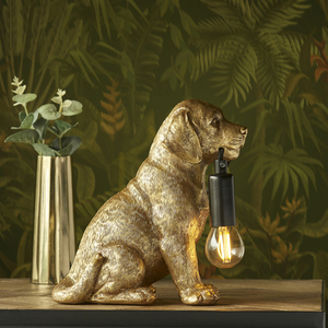 Lampă de masă Endon Labrador Puppy auriu/negru E14, 23,5 cm, 107364 small 3