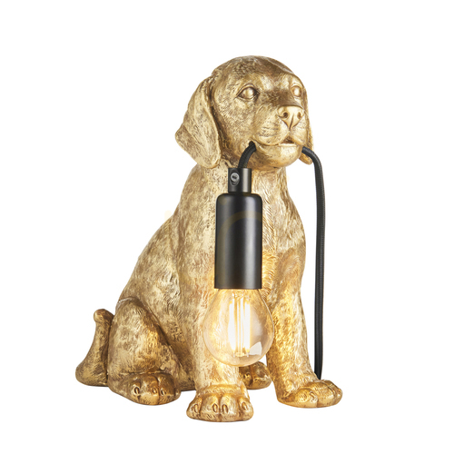 Verifica Lampă de masă Endon Labrador Puppy negru rășină oțel E14 23,5 cm