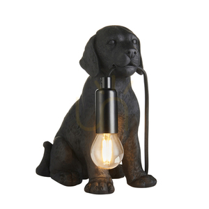 Lampă de masă Endon Labrador Puppy negru rășină oțel E14 23,5 cm small 0