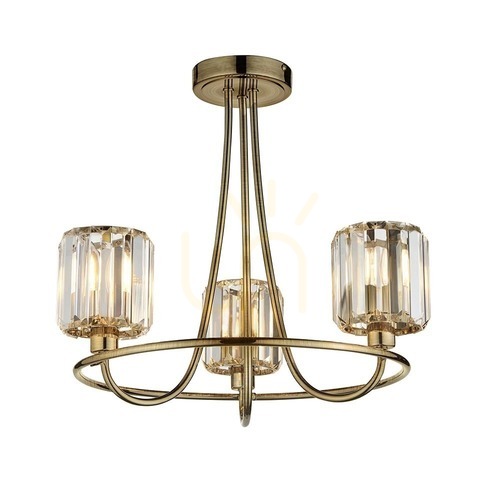 Verifica Lampă de plafon Endon Berenice Brass 3xE14 alamă Ø45,6 cm