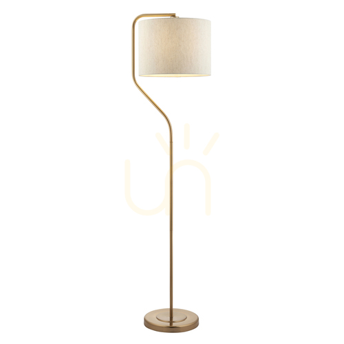 Verifica Lampă permanentă Endon Clement alamă E27 155 cm 1 bec, abajur natural