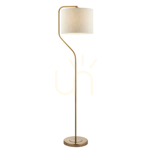 Lampă permanentă Endon Clement alamă E27 155 cm 1 bec, abajur natural small 0
