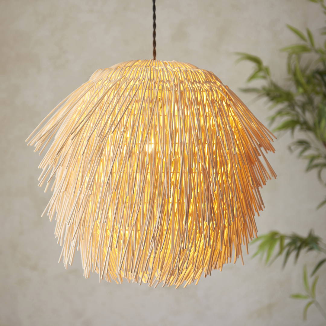 Afişa Lampă suspendată Endon Pushpa bronz ratan E27 47 cm Lampă suspendată Endon Pushpa bronz ratan E27 47 cm