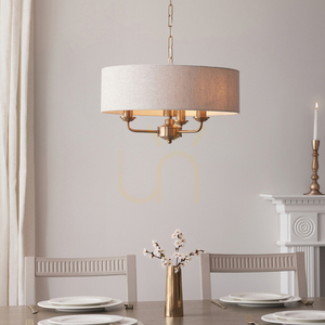 Lampă suspendată Endon Highclere Brass 3xE14 alamă textilă dimabilă 1 Lampă suspendată Endon Highclere Brass 3xE14 alamă textilă dimabilă small 1