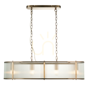 Pendul Endon Ridgeton alamă 4 becuri E14 sticlă, reglabil 35-178 cm 0 Pendul Endon Ridgeton alamă 4 becuri E14 sticlă, reglabil 35-178 cm small 0