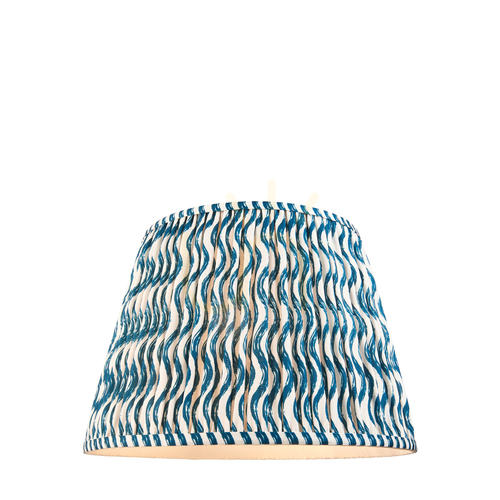 Verifica Abajur Endon Ripple 111305, textil Marlin Blue cu model, conic ø40/28 cm, înălțime 27,5 cm, E27/B22