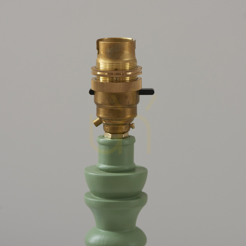 Verifica Bază de lampă de masă Endon Bibury, lemn verde, alamă, B22, 27,2 cm