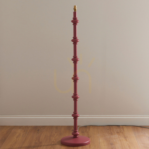 Lampă de podea Endon Carnaby roz lemn oțel alamă 138 cm small 1