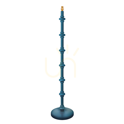 Verifica Lampă de podea Endon Carnaby albastră lemn oțel alamă 138 cm