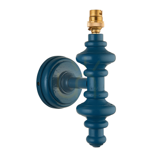 Verifica Aplica de perete Carnaby Blue Endon, lemn, oțel, alamă, B22, 7W, dimabilă