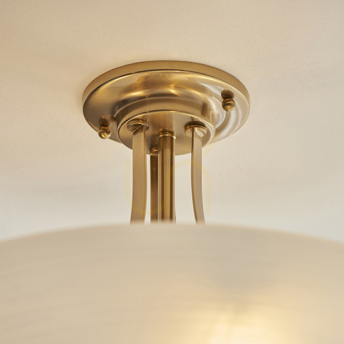 Verifica Plafonieră Endon Welles Brass 3xE27 alamă sticlă Ø41 cm dimmabilă