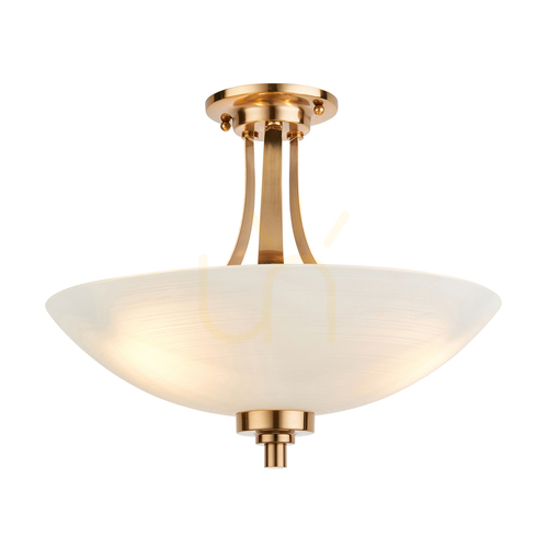 Verifica Plafonieră Endon Welles Brass 3xE27 alamă sticlă Ø41 cm dimmabilă