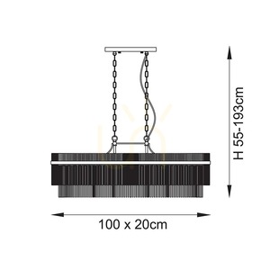 Lustră liniară Endon Marietta, alamă antichizată, 4 × E14, 100 cm small 9