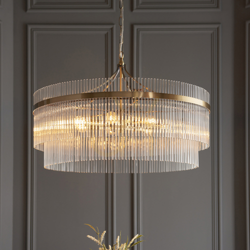 Verifica Lustră Endon Marietta Grand, alamă antichizată, 7×E14, Ø 70 cm