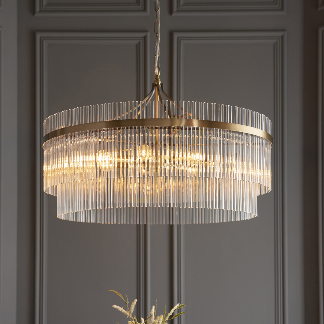 Afişa Pendul Endon Marietta Grand Brass 7xE14 Dimmabil 70 cm Pendul Endon Marietta Grand Brass 7xE14 Dimmabil 70 cm