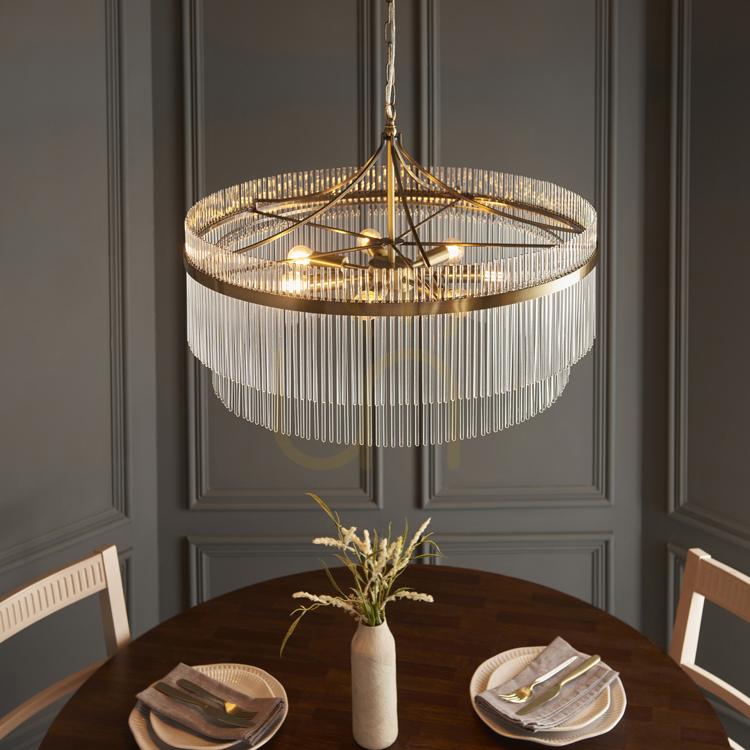 Spectacol Pendul Endon Marietta Grand Brass 7xE14 Dimmabil 70 cm Pendul Endon Marietta Grand Brass 7xE14 Dimmabil 70 cm