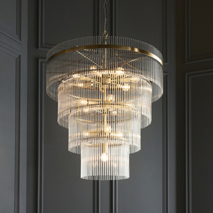 Pendul Endon Marietta 16xE14, Ø70 cm, dimabil, alamă, sticlă small 2